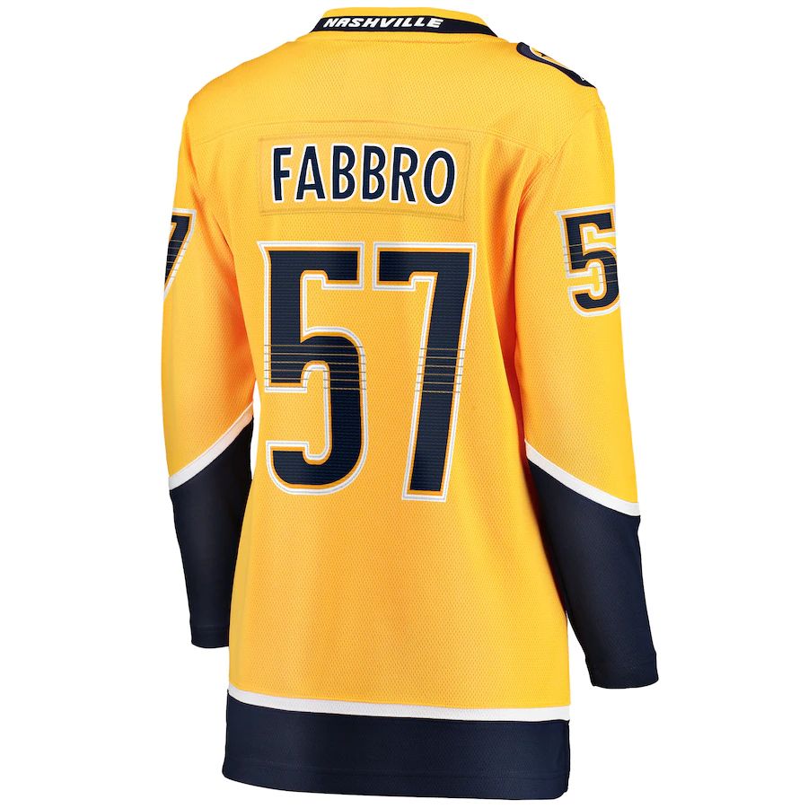 N.Predators #57 Dante Fabbro Home Breakaway Player Jersey Gold Stitched American Hockey Jerseys