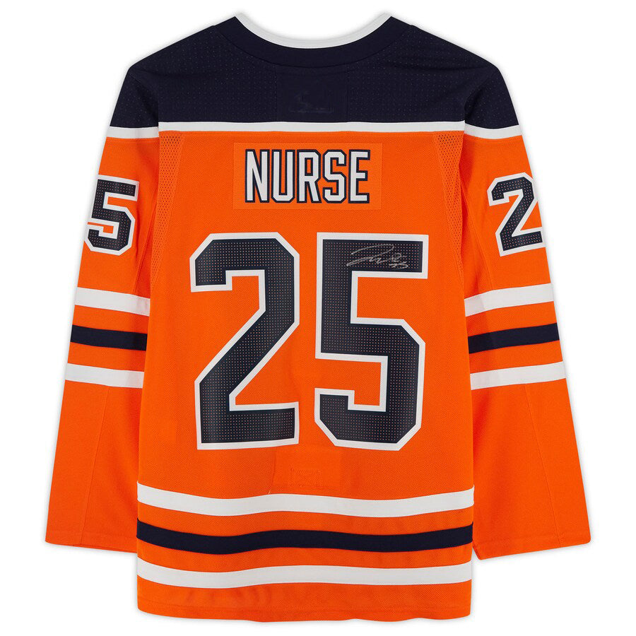 E.Oilers #25 Darnell Nurse   Jersey Orange Stitched American Hockey Jerseys