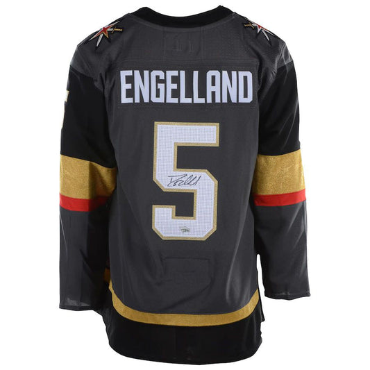V.Golden Knights #5 Deryk Engelland   Black Gray Stitched American Hockey Jerseys