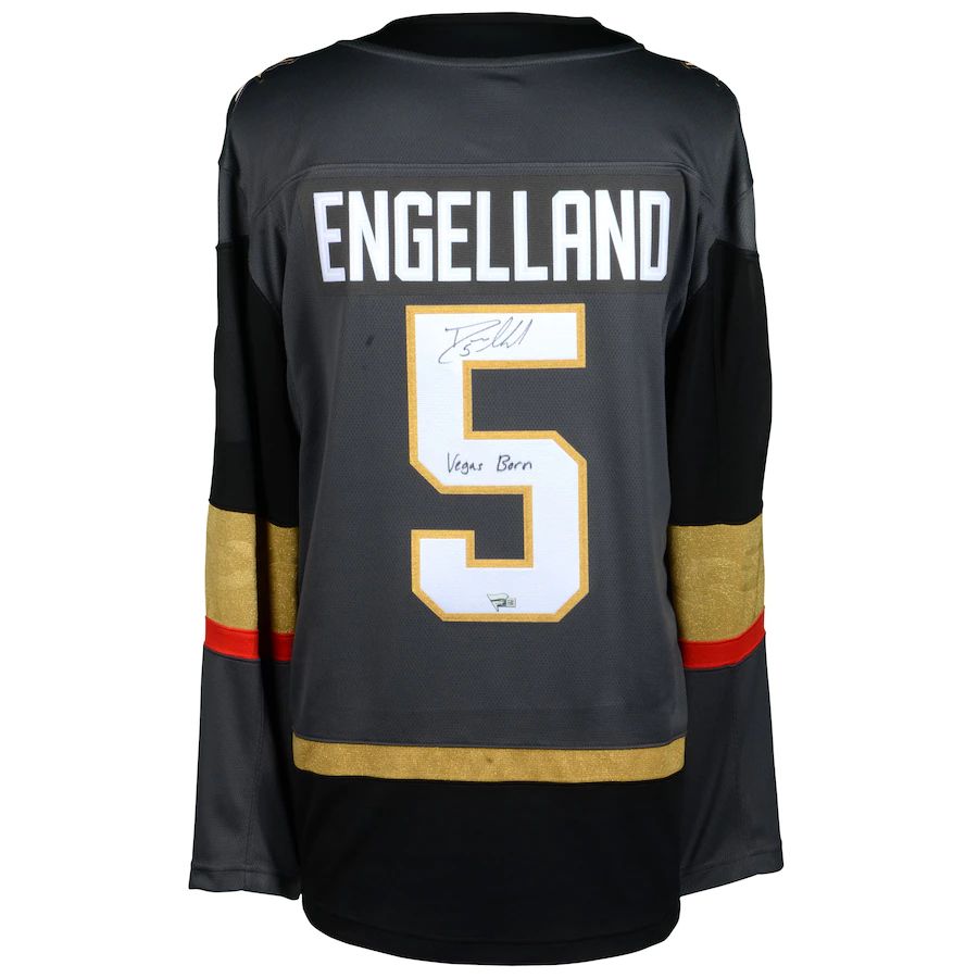 V.Golden Knights #5 Deryk Engelland   Breakaway Jersey with Vegas Born Inscription Gray Stitched American Hockey Jerseys