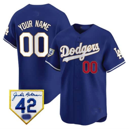 Custom Los Angeles Dodgers 2024 Jackie Robinson Patch Vapor Premier Limited ?All Stitched Baseball Jersey