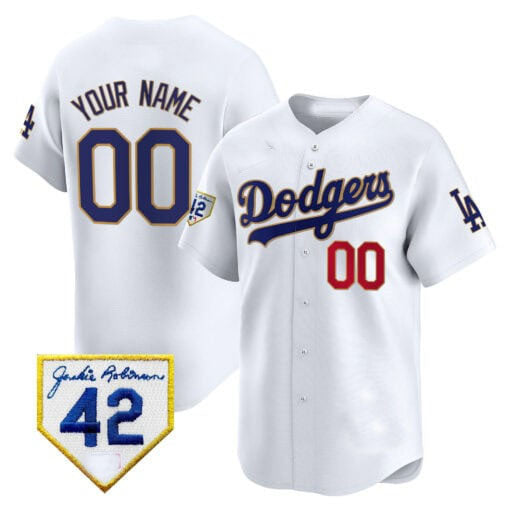 Custom Los Angeles Dodgers 2024 Jackie Robinson Patch Vapor Premier Limited ?All Stitched Baseball Jersey