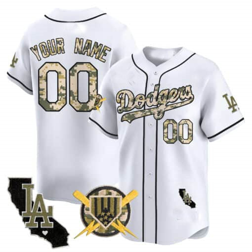 Custom Los Angeles Dodgers Armed Forces Day Vapor Premier Limited ?All Stitched Baseball Jersey