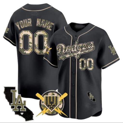 Custom Los Angeles Dodgers Armed Forces Day Vapor Premier Limited ?All Stitched Baseball Jersey