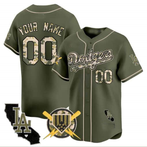 Custom Los Angeles Dodgers Armed Forces Day Vapor Premier Limited ?All Stitched Baseball Jersey