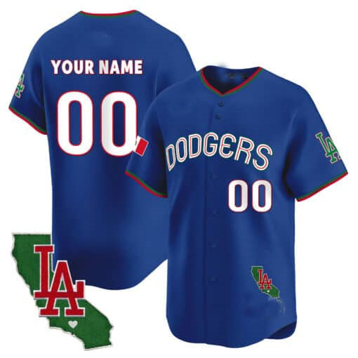 Custom Los Angeles Dodgers Mexico California Patch Vapor Premier Limited V3 ?All Stitched Baseball Jersey