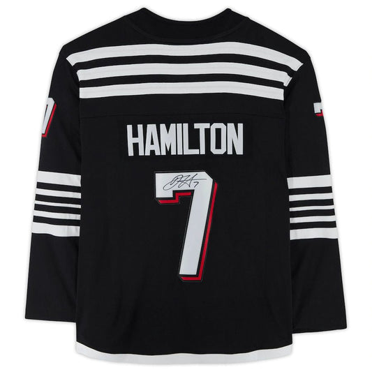NJ.Devils #7 Dougie Hamilton   Alternate Breakaway Jersey Black Stitched American Hockey Jerseys
