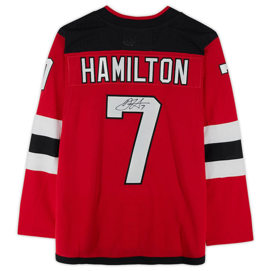 NJ.Devils #7 Dougie Hamilton   Jersey Red Stitched American Hockey Jerseys