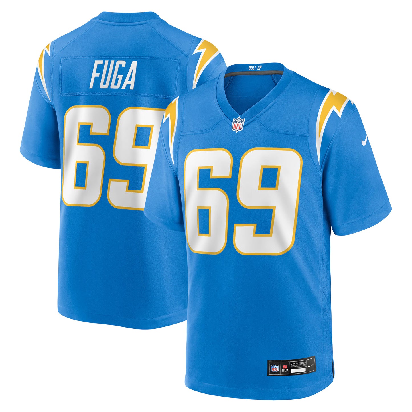Los Angeles Chargers Josh Fuga Powder Blue Team Game Jersey