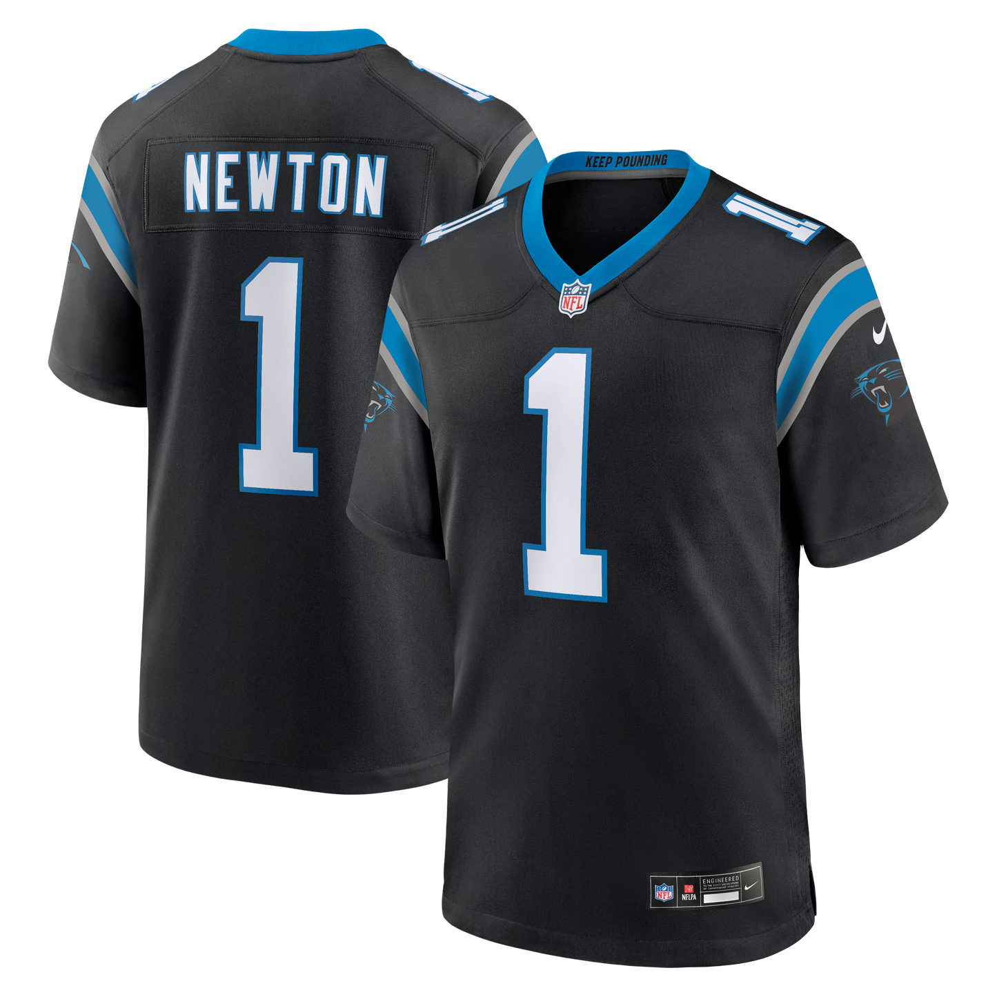 Carolina Panthers Cam Newton Black Team Retired Game Jersey