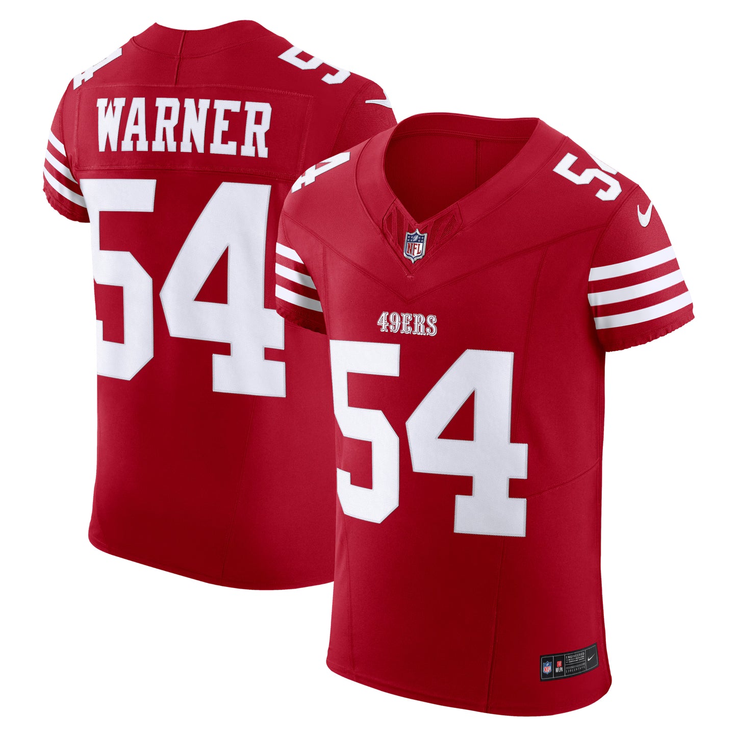 San Francisco 49ers Fred Warner Scarlet Vapor F.U.S.E. Elite Jersey