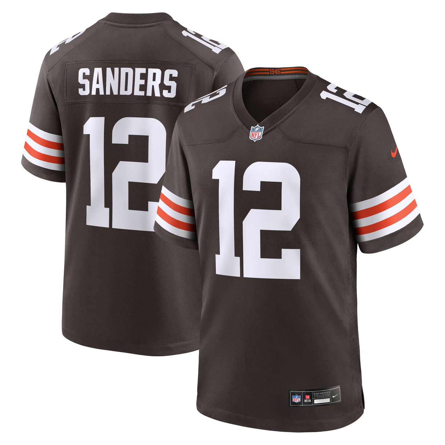 Cleveland Browns Shedeur Sanders Brown 2025 NFL Draft Game Jersey
