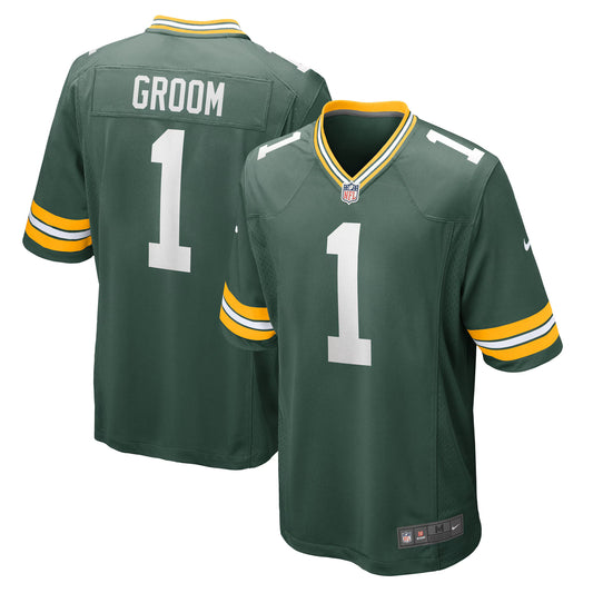 Green Bay Packers Number 1 Groom Green Game Jersey