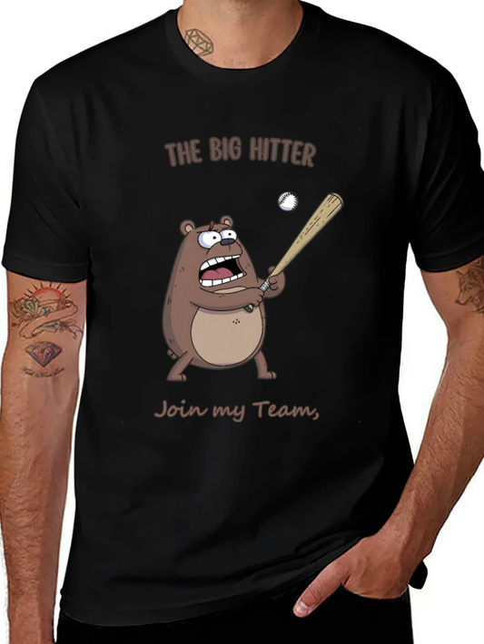 The Big Hitter Bear T-Shirt - Funny Baseball Tee