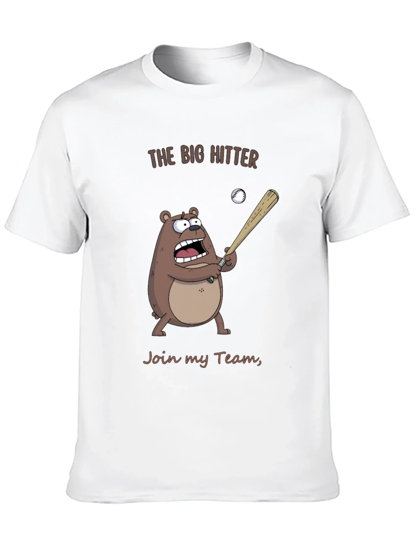 The Big Hitter Bear T-Shirt - Funny Baseball Tee
