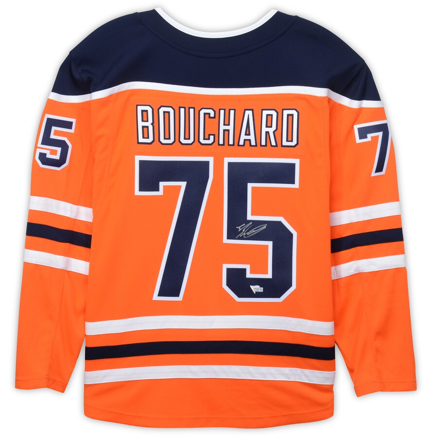 E.Oilers #75 Evan Bouchard   Breakaway Jersey Orange Stitched American Hockey Jerseys