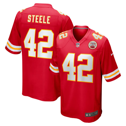 Kansas City Chiefs Carson Steele Red Game Jersey