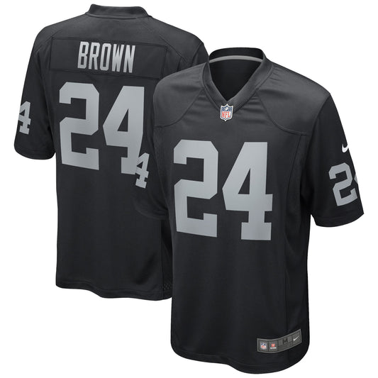 Las Vegas Raiders Willie Brown Black Game Retired Player Jersey
