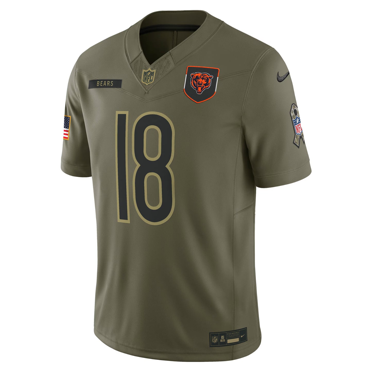 Chicago Bears Caleb Williams Olive 2025 Salute to Service Limited Jersey