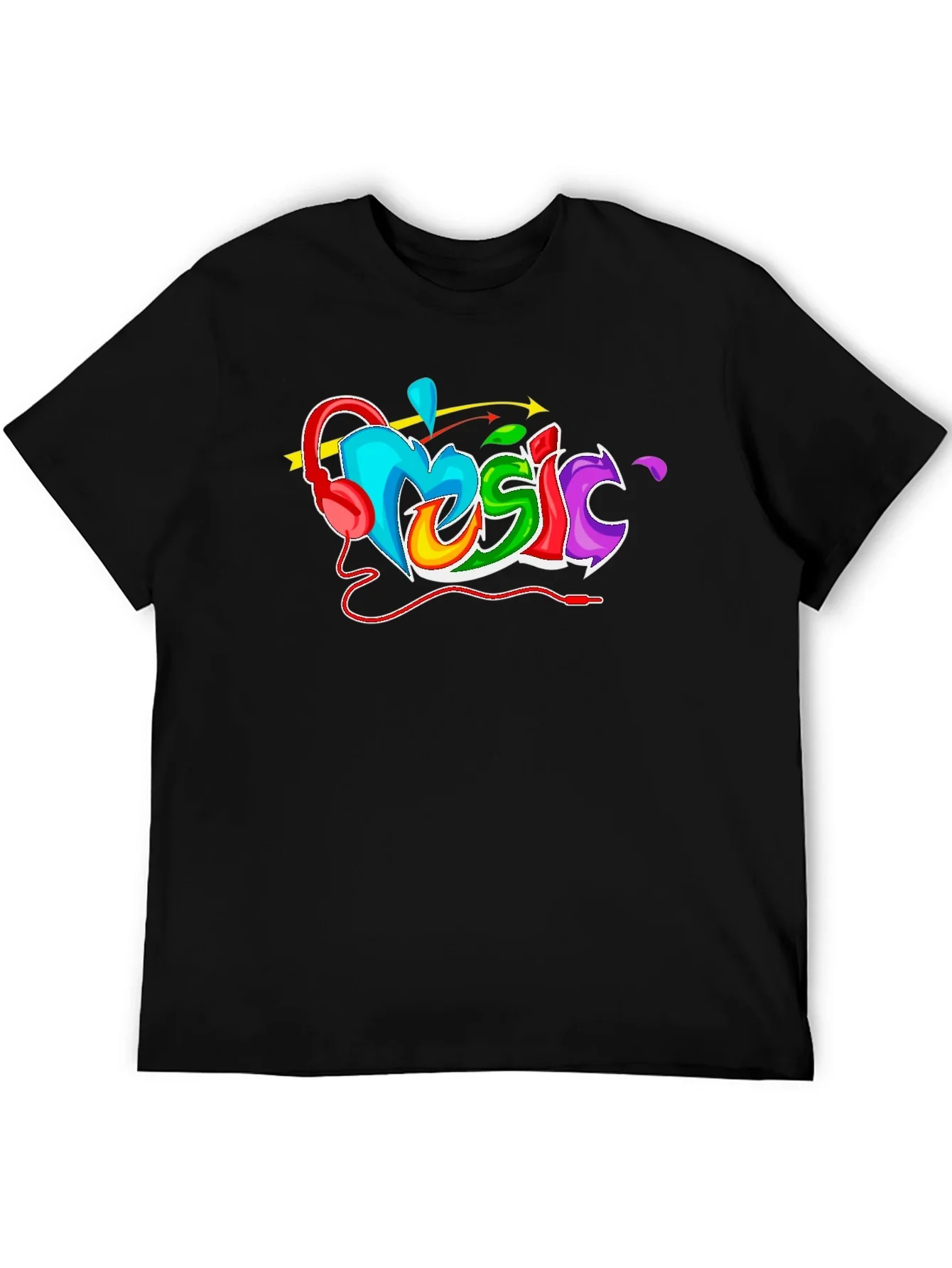Colorful Music Graphic T-Shirt
