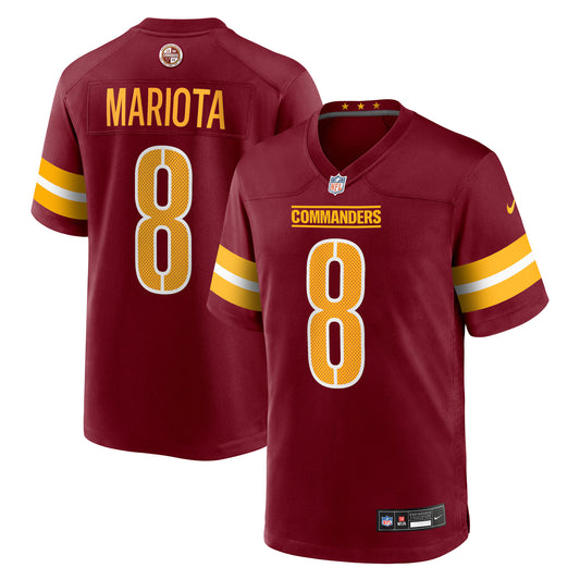 Washington Commanders Marcus Mariota Burgundy Team Game Jersey