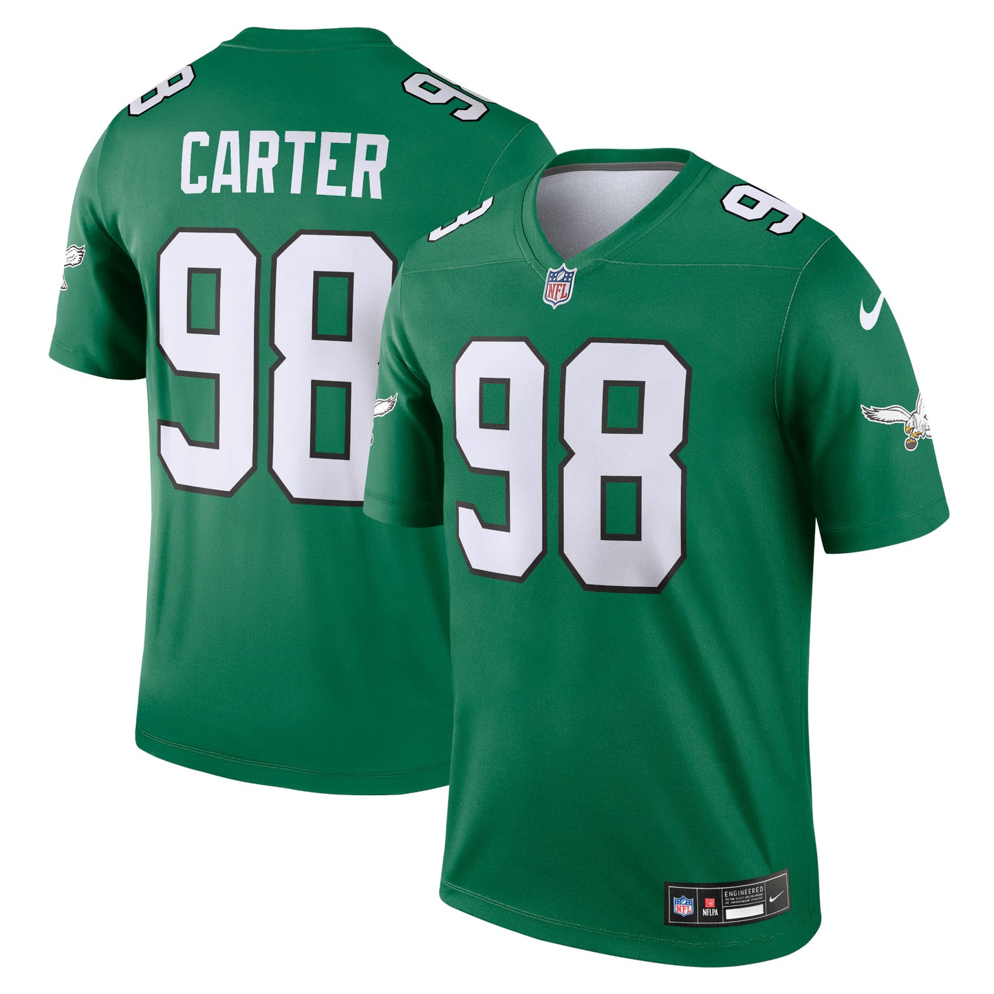 Philadelphia Eagles Jalen Carter Kelly Green Legend Player Performance Top