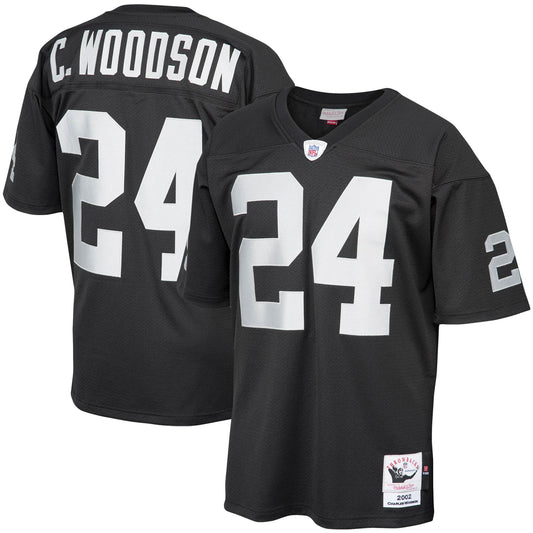 Las Vegas Raiders 2002 Charles Woodson Mitchell & Ness Black Authentic Throwback Retired Player Jersey