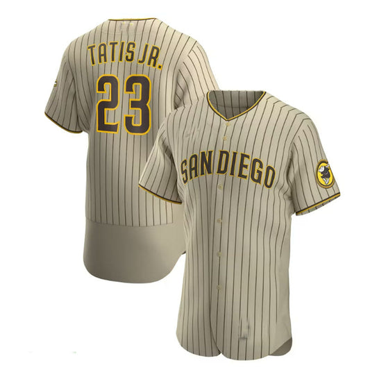 San Diego Padres #23 Fernando Tatas Jr. Alternate Authentic Player Jersey - Tan Brown Baseball Jerseys