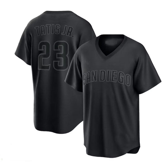 San Diego Padres #23 Fernando Tatas Jr. Pitch Black Fashion Replica Player Jersey - Black Baseball Jerseys