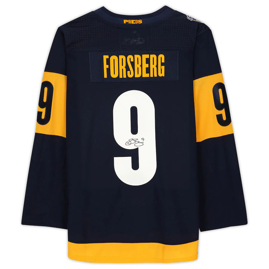 N.Predators #9 Filip Forsberg   2022 Stadium Series Jersey Navy Stitched American Hockey Jerseys