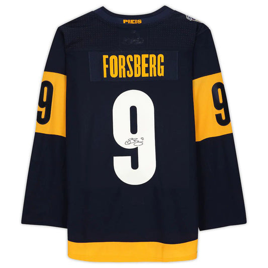 N.Predators #9 Filip Forsberg   2022 Stadium Series Jersey Navy Stitched American Hockey Jerseys
