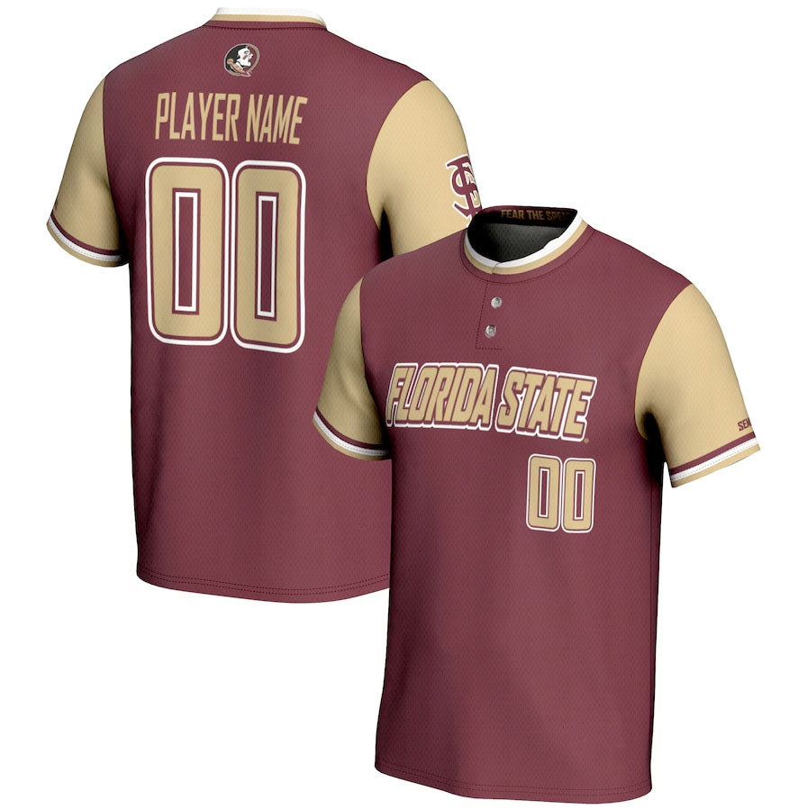 Custom F.State Seminoles GameDay Greats Unisex NIL Pick-A-Player Lightweight Softball Jersey ?Garnet American College Jerseys