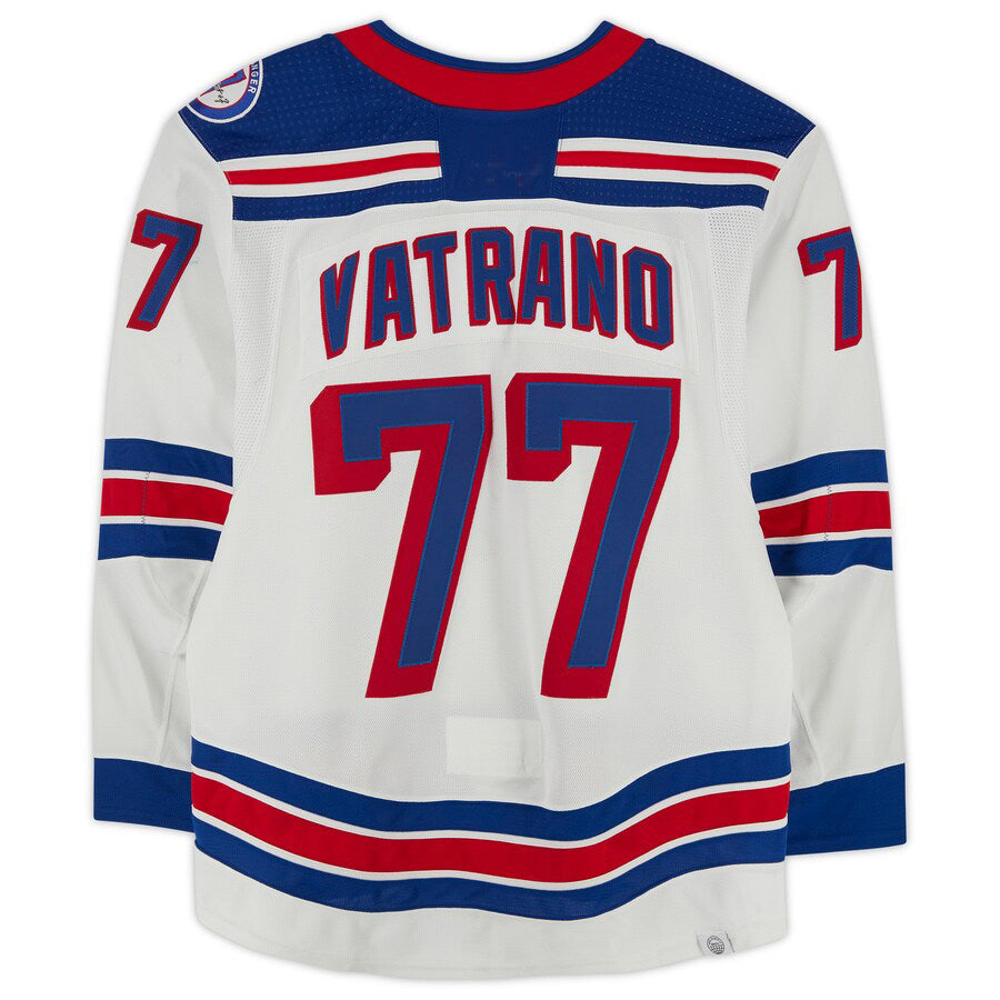 NY.Rangers #77 Frank Vatrano  Game-Used Set 3 Jersey Worn During Games Played Between March 20 and April 23, 2022 White Stitched American Hockey Jerseys
