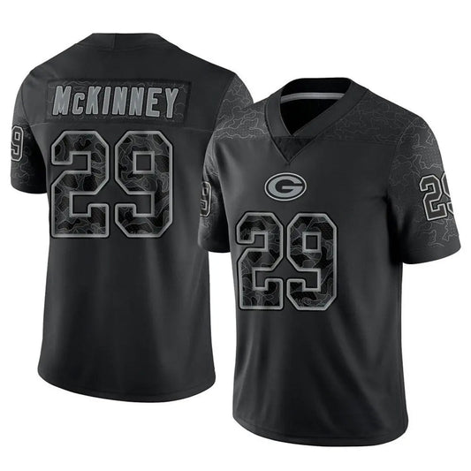 GB.Packers #29 Xavier McKinney Player Black RFLCTV Limited Football Jerseys
