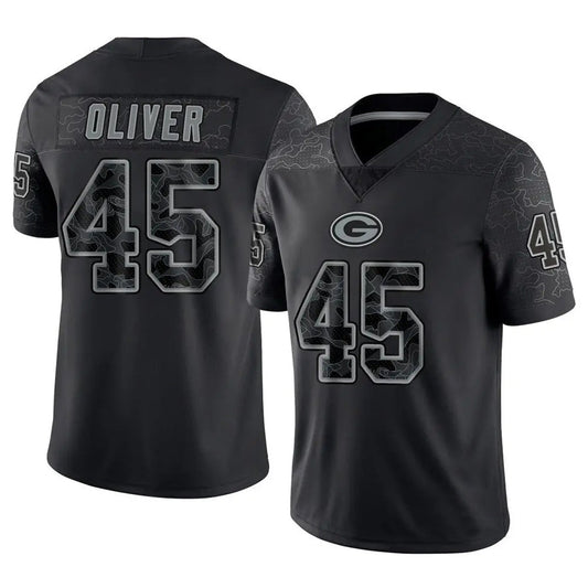 GB.Packers #45 Collin Oliver Player Black REFLECTIVE Limited Football Jerseys