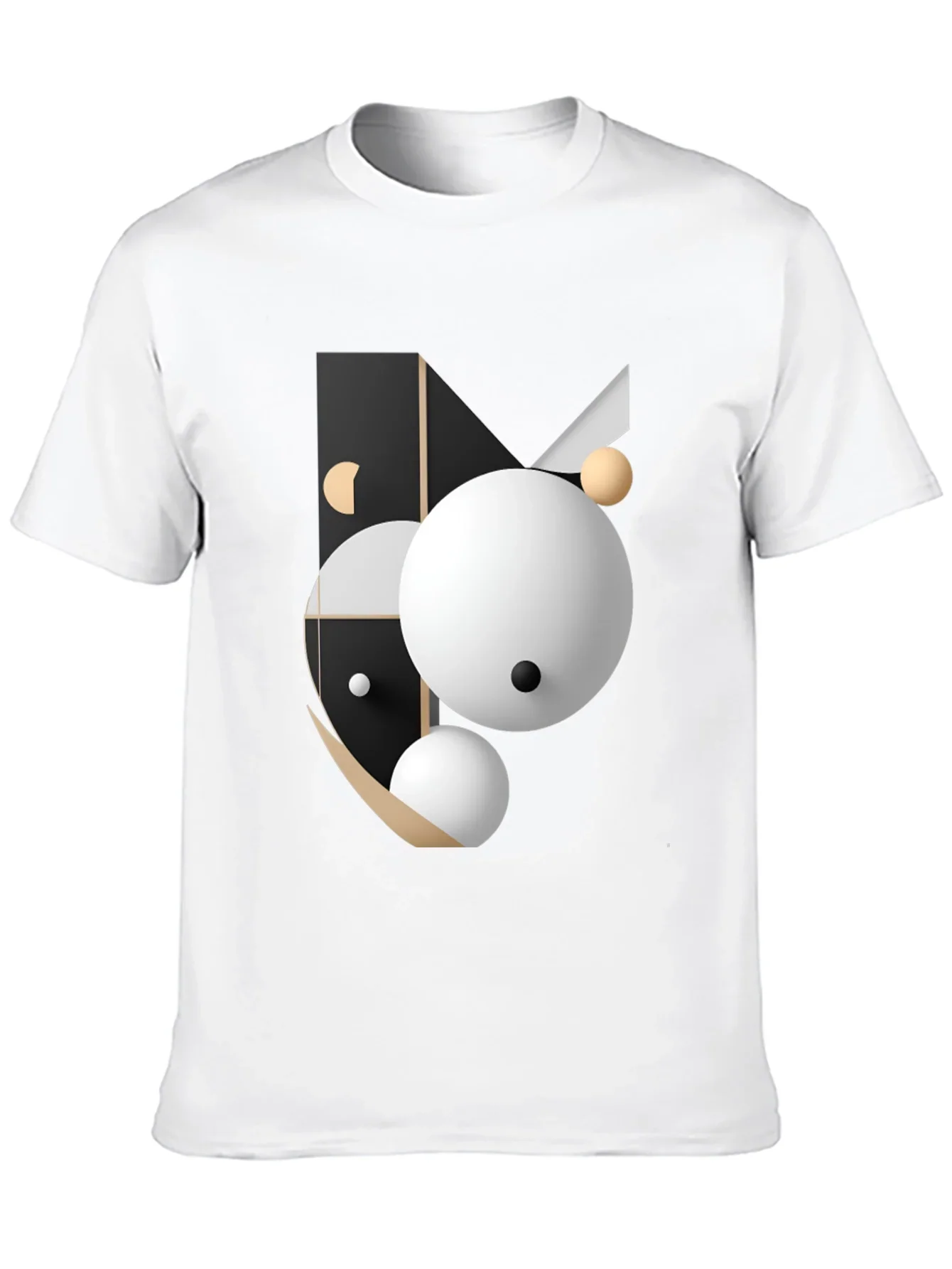Abstract Geometric Graphic Print Black T-Shirt