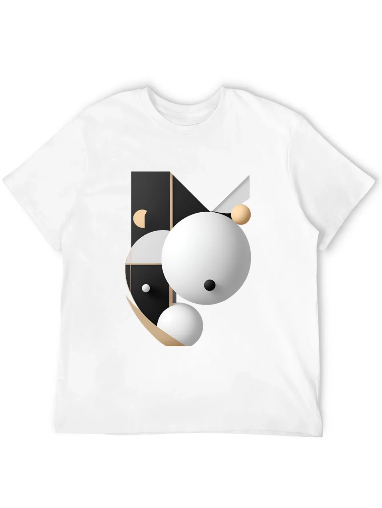 Abstract Geometric Graphic Print Black T-Shirt