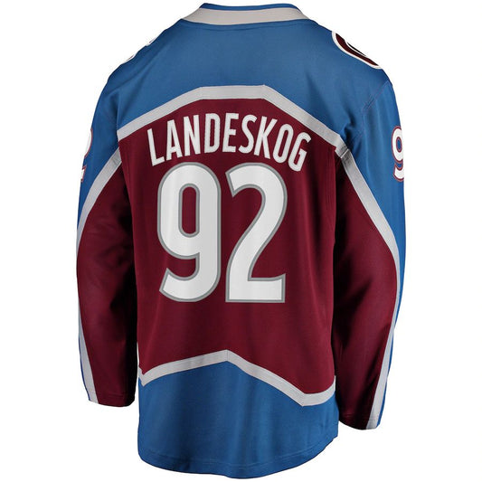 C.Avalanche #92 Gabriel Landeskog Fanatics Branded Breakaway Player Jersey Burgundy Stitched American Hockey Jerseys