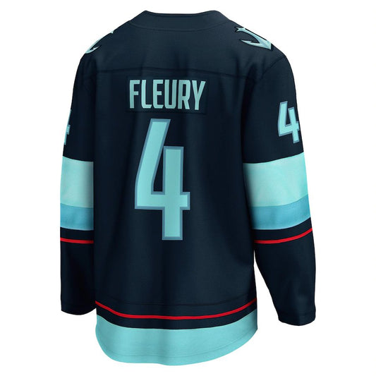 S.Kraken #4 Haydn Fleury Home Breakaway Player Jersey Blue Stitched American Hockey Jerseys