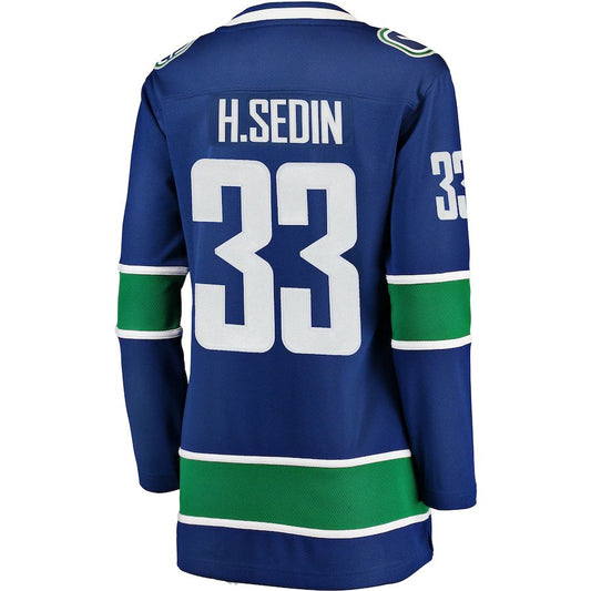 V.Canucks #33 Henrik Sedin Home Breakaway Player Jersey Blue Stitched American Hockey Jerseys
