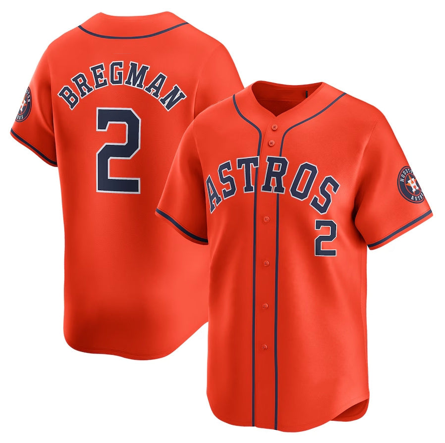 Houston Astros #2 Alex Bregman Alternate Limited Player Jersey ?Orange Stitched Baseball Jersey