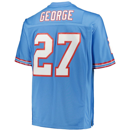 H.Oilers #27 Eddie George  Big & Tall 1997 Legacy Retired Player Jersey - Light Blue Stitched American Football Jerseys