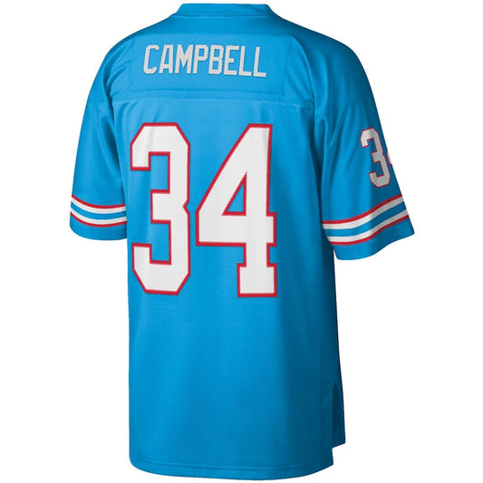 H.Oilers #34 Earl Campbell  Legacy Replica Jersey - Light Blue Stitched American Football Jerseys