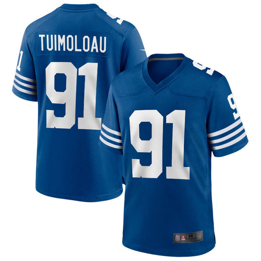 IN.Colts #91 JT Tuimoloau Player Royal Limited Game Football Jerseys