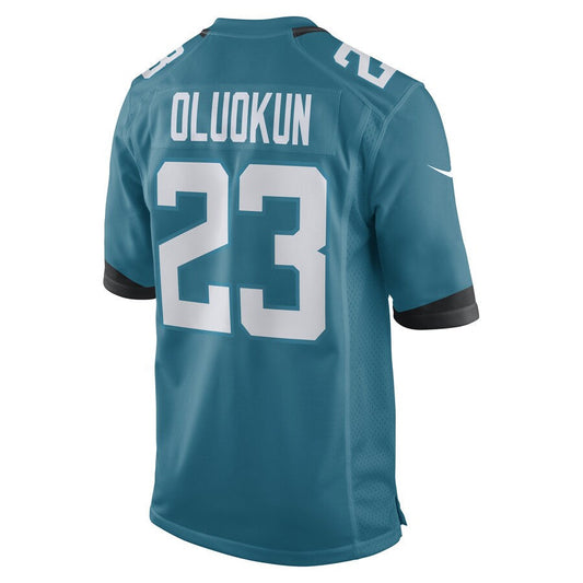 J.Jaguars #23 Foye Oluokun Player Teal Home Game Football Jerseys