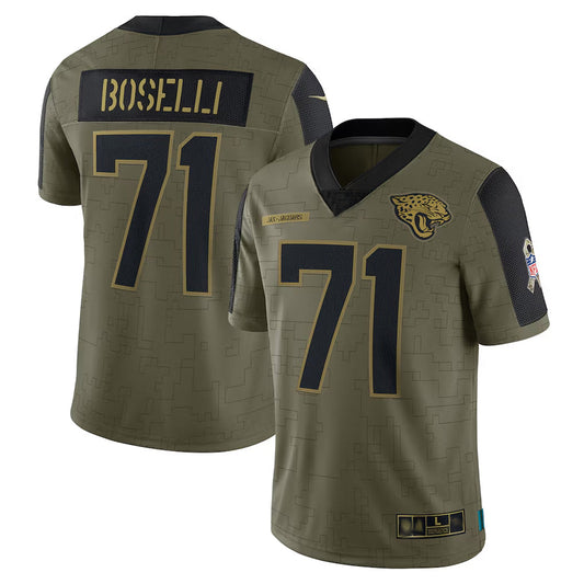 J.Jaguars #71 Tony Boselli Player Olive Salute To Service Limited Football Jerseys