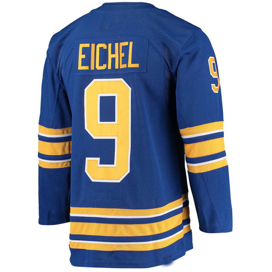 B.Sabres #9 Jack Eichel Home Captain Patch Primegreen  Pro Player Jersey Royal Stitched American Hockey Jerseys