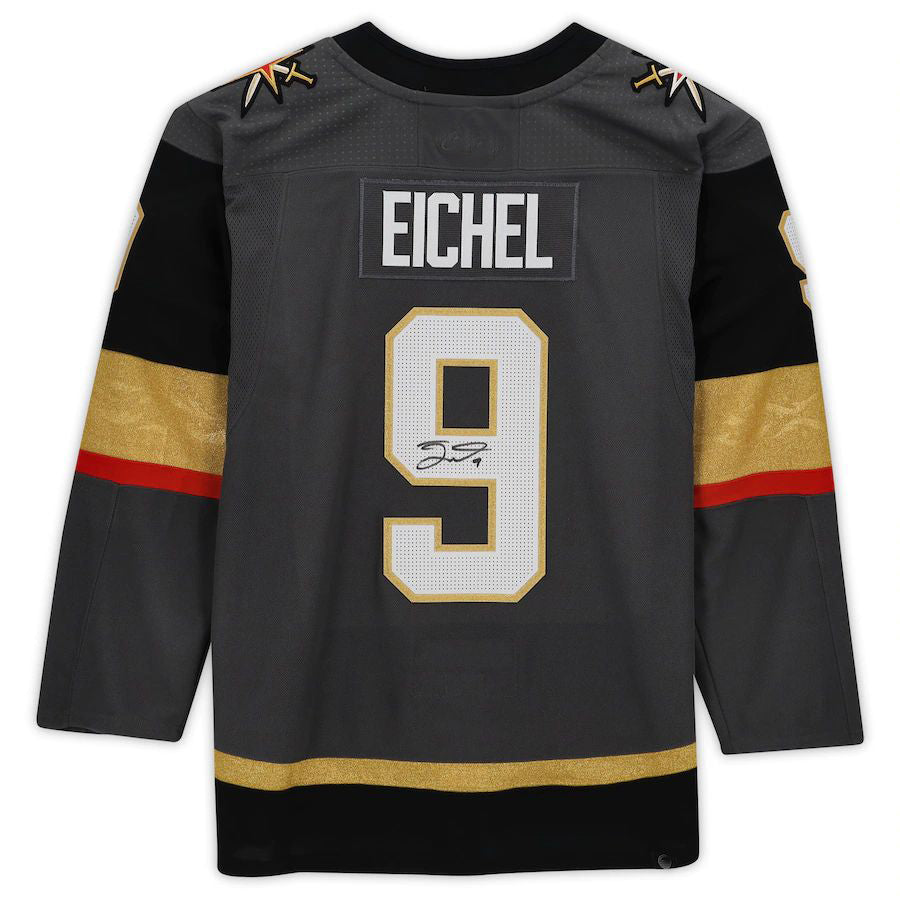 V.Golden Knights #9 Jack Eichel   Gray Stitched American Hockey Jerseys
