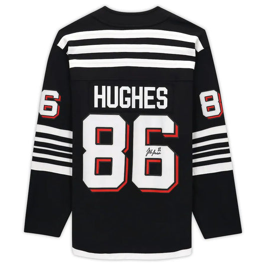NJ.Devils #86 Jack Hughes   Alternate Breakaway Jersey Black Stitched American Hockey Jerseys