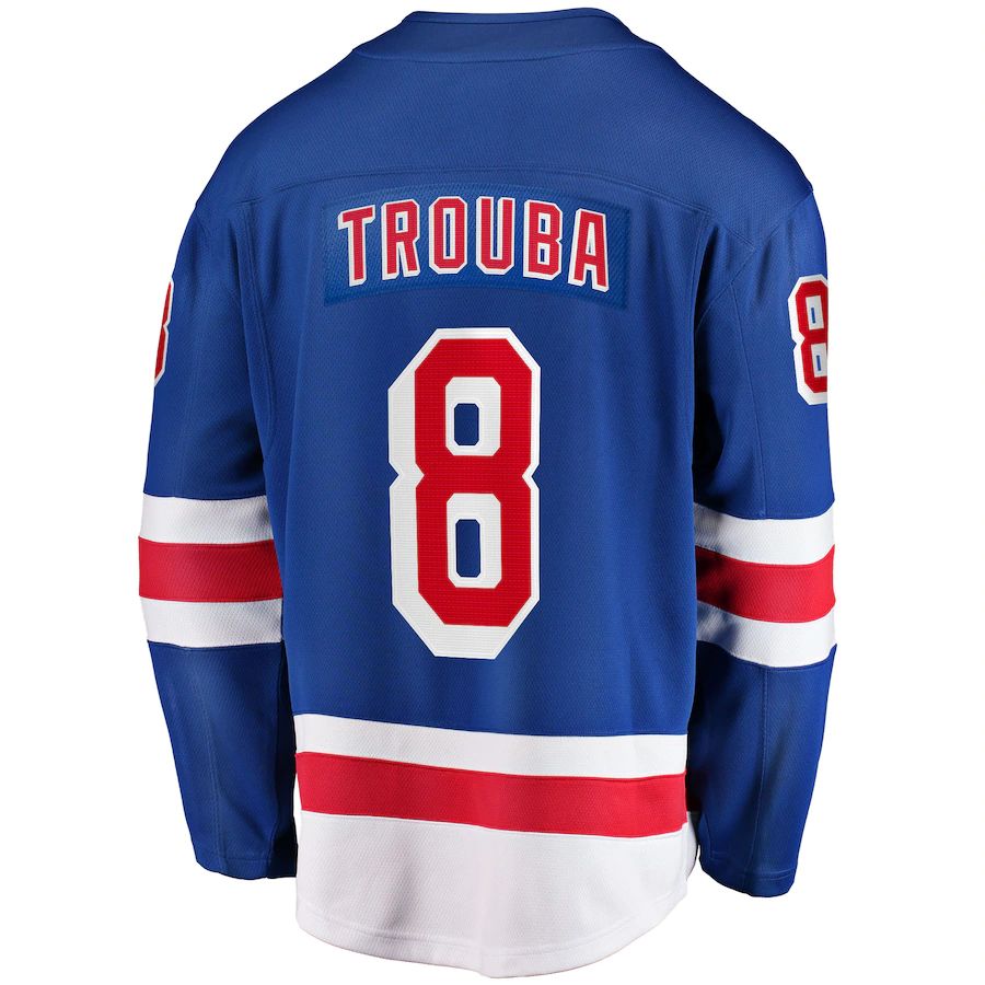 NY.Rangers #8 Jacob Trouba Home Breakaway Jersey Blue Stitched American Hockey Jerseys